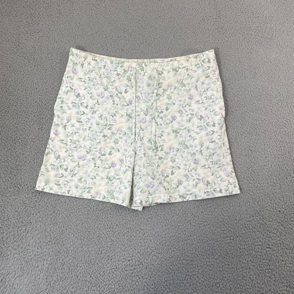 Vintage Emerald Isle Shorts Women M White Floral Knit Cottagecore 90s